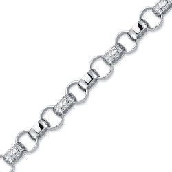 ACN002G-8.5 | 925 Silver Patterned & Plain Belcher 8.5" Bracelet