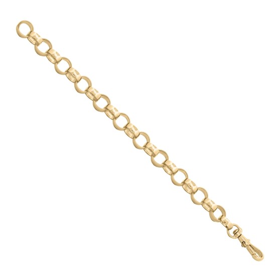 ACN002H-GP-8.5 | 925 Silver Gold Plated Polished Belcher Bracelet