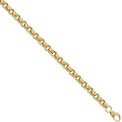 ACN002J-GP-8.5 | 925 Sterling Silver Patterned & Plain Belcher Bracelet