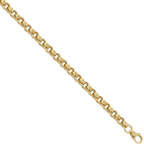ACN002J-GP-8.5 | 925 Sterling Silver Patterned & Plain Belcher Bracelet ACN002J-GP-8.5 | 925 Sterling Silver Patterned & Plain Belcher Bracelet
