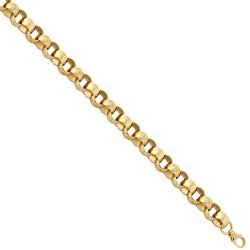 ACN002K-GP-9 | 925 Sterling Silver Plain & Patterned Cast Belcher Bracelet
