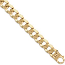 ACN006Q-GP-9 | 925 Sterling Silver Traditional Heavy Weight Curb Link 20mm Gauge Bracelet