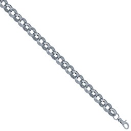 ACN024B-8.5 | 925 Sterling Silver CZ set and Patterened Belcher Bracelet