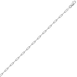 ACN043A-7.5 | JN Jewellery 925 Silver Paperclip Chain 2.4mm Gauge Bracelet