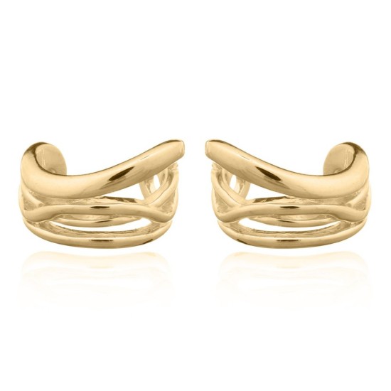 AEC004-GP | 925 Silver Ear Cuff 14ct Gold Plated