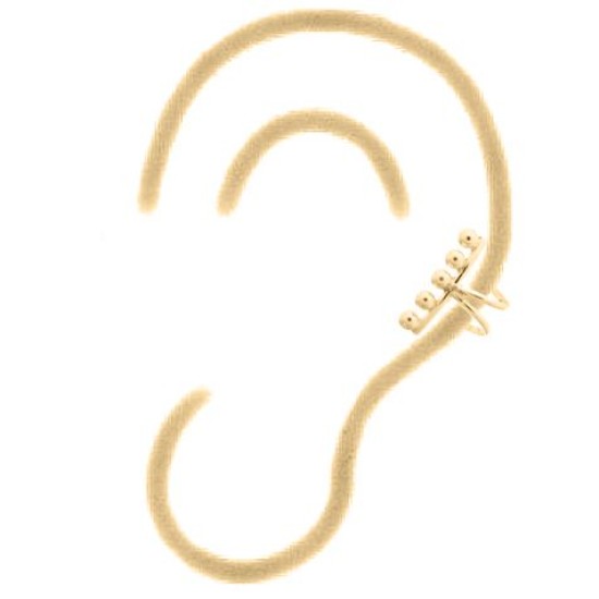 AEC005-GP | 925 Silver Ear Cuff 14ct Gold Plated