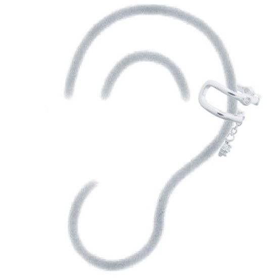 AEC008 | 925 Silver Ear Cuff - CZ Set