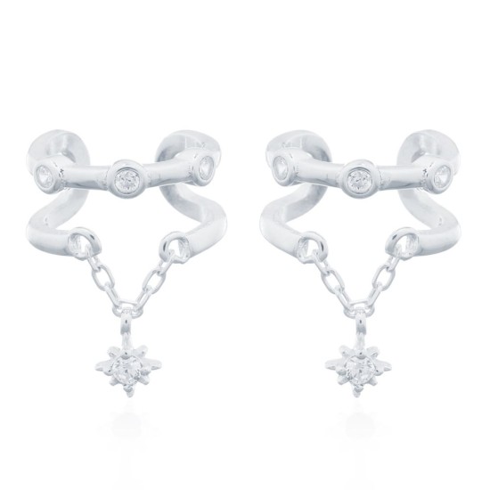 AEC008 | 925 Silver Ear Cuff - CZ Set