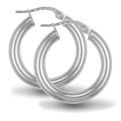 AER006A | 925 Sterling Silver Polished Hoop Earrings