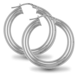 AER007B | 925 Sterling Silver Polished Hoop Earrings