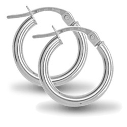 AER009A | 925 Sterling Silver Polished Hoop Earrings