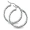 AER013B | 925 Silver Ribbed Hoop Earrings