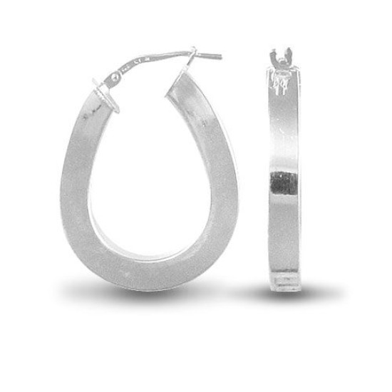 AER017 | 925 Sterling Silver Formed Hoop Earrings