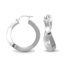 AER018 | 925 Sterling Silver Formed Hoop Earrings