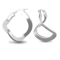 AER019 | 925 Sterling Silver Formed Hoop Earrings