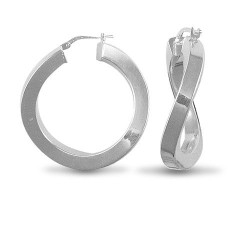 AER024 | 925 Sterling Silver Formed Hoop Earrings