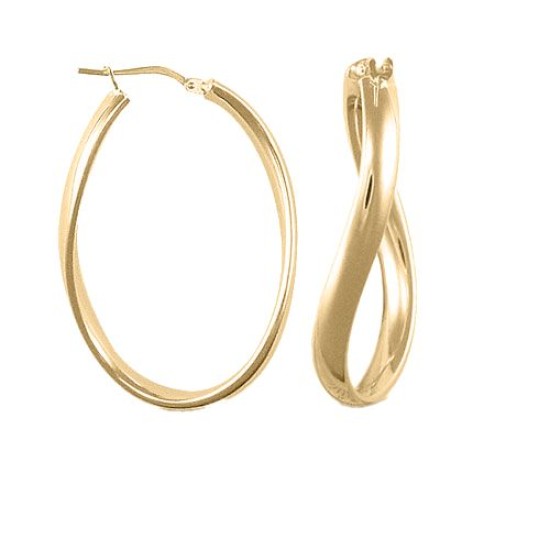 AER027-GP | 925 Silver 14K Gold Plated Formed Hoop Earrings