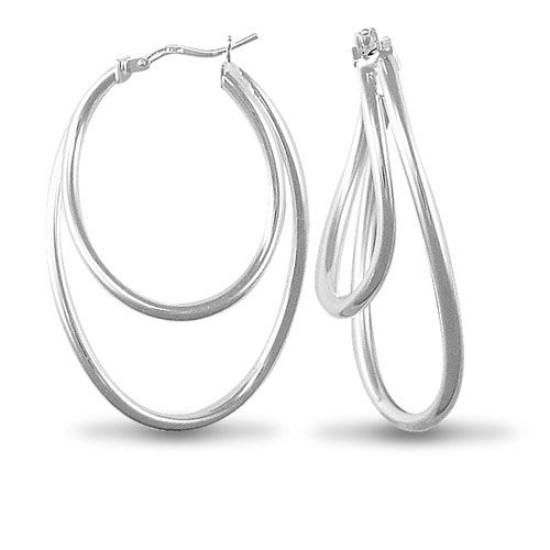 AER029 | 925 Sterling Silver Formed Hoop Earrings