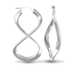 AER031 | JN Jewellery 925 Sterling Silver Polished Figure of Eight Hoop Earrings