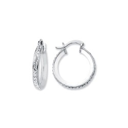 AER131B | 925 Silver Resin Set Hoop Earrimgs