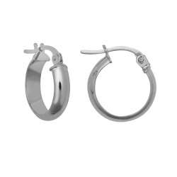 AER135A | 925 Sterling Silver 4mm Wedding Band Style Hoop Earrings