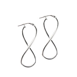 AER136 | JN Jewellery 925 Sterling Silver Polished Figure of Eight Hoop Earrings