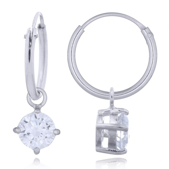 AER143 | 925 Silver Hoops - CZ Set