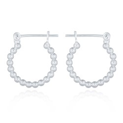 AER144 | 925 Silver Bead Design Hoops