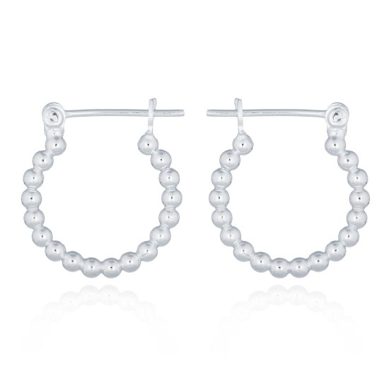 AER144 | 925 Silver Bead Design Hoops