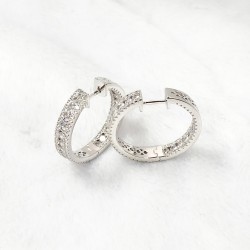 AER146 | 925 Silver CZ Set Hoops 27mm