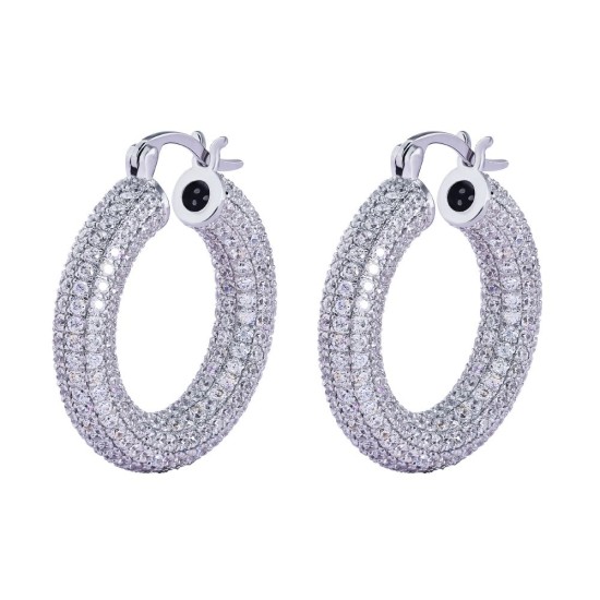 AER147 | 925 Silver CZ Set Hoops