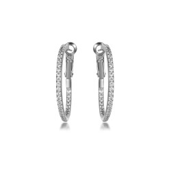 AER149 | 925 Silver CZ Set Hoops 31mm