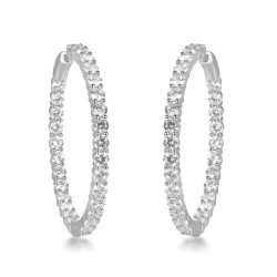 AER151 | 925 Silver CZ Set Hoops 30mm