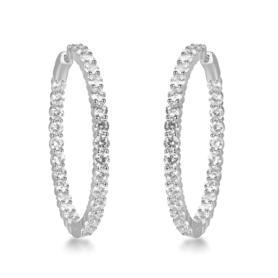 AER151 | 925 Silver CZ Set Hoops 30mm