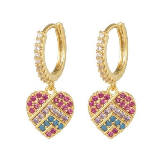 AER160 | 925 Silver 14ct Gold Plated CZ Set Earrings