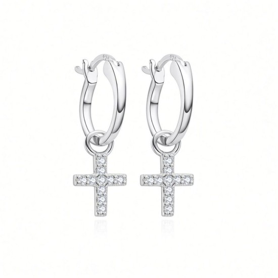 925 Silver Rhodium Plated CZ Set Earrings