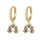 AER165 | 925 Silver 14ct Gold Plated CZ Set Earrings