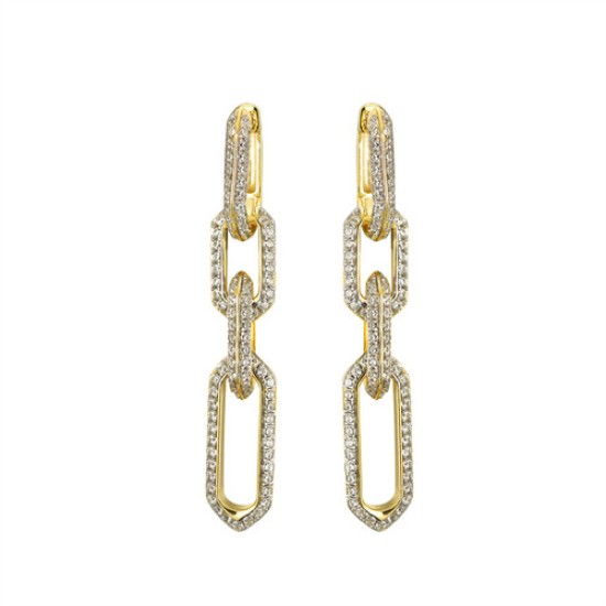 AER169 | 925 Silver 14ct Gold Plated CZ Set Earrings