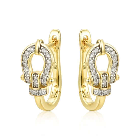 AER170 | 925 Silver 14ct Gold Plated CZ Set Earrings