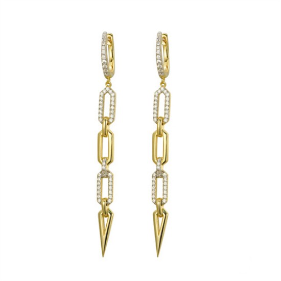 AER171 | 925 Silver 14ct Gold Plated CZ Set Earrings