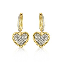 AER172 | 925 Silver 14ct Gold Plated CZ Set Earrings