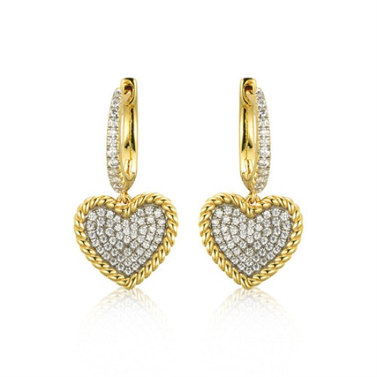 AER172 | 925 Silver 14ct Gold Plated CZ Set Earrings