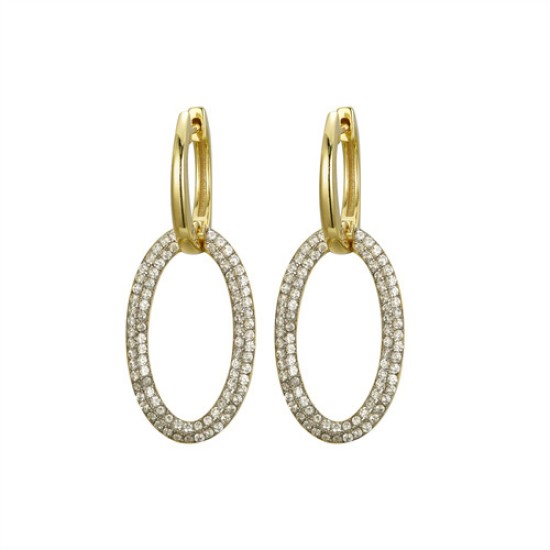 AER176 | 925 Silver 14ct Gold Plated CZ Set Earrings