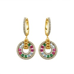 AER177 | 925 Silver 14ct Gold Plated CZ Set Earrings