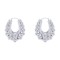 AER178B | 925 Sterling Silver Oval Spiked Creole Earrings