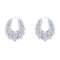 AER178B | 925 Sterling Silver Oval Spiked Creole Earrings