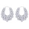 AER178C | 925 Sterling Silver Oval Spiked Creole Earrings