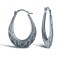 AER179A | 925 Sterling Silver pear-shaped Diamond Cut creole earrings