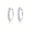 925 Silver CZ Set Hinged Hoops