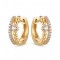 AER195-GP | 925 Sterling Silver Gold Plated CZ Twisted Hoops